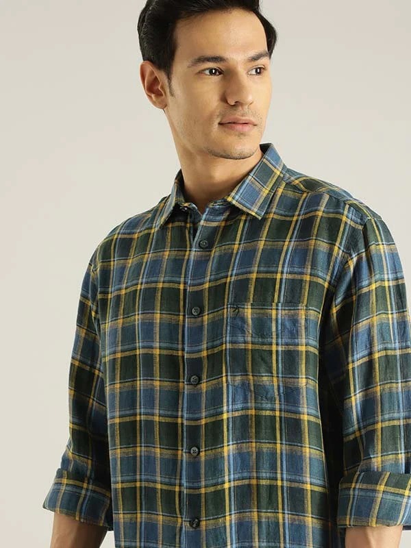Indian Terrain Men Checkered Multicolor Shirt